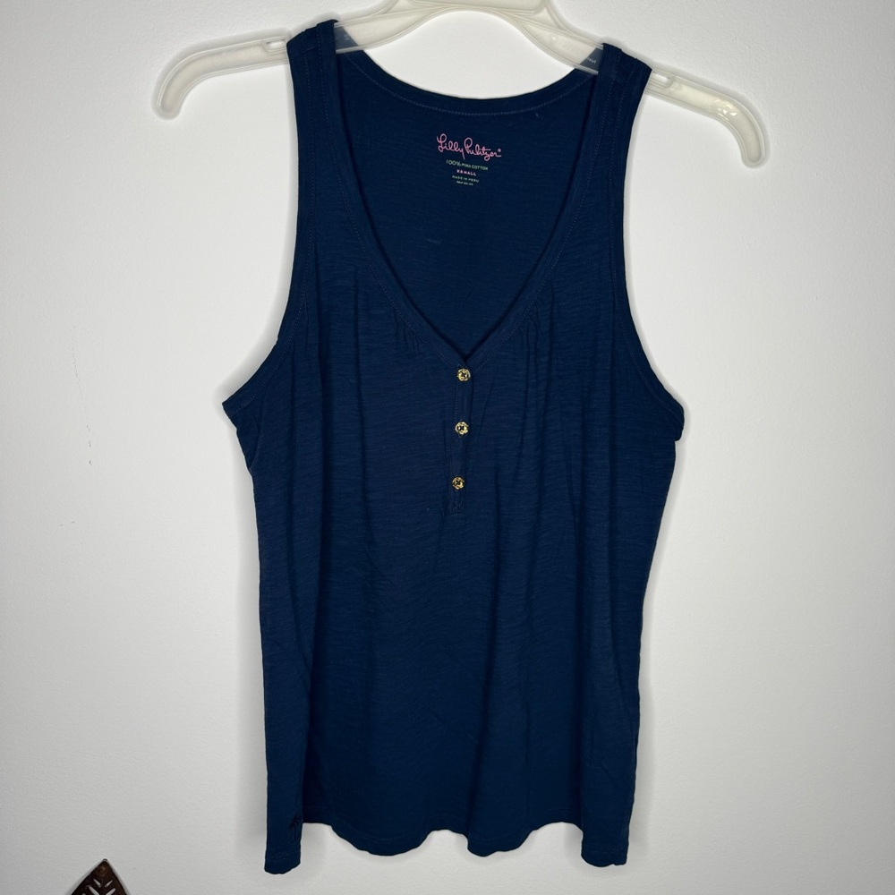 Lilly Pulitzer Navy  Blue Sleeveless Tank Top